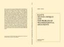 Cover of Kant's second Critique and the problem of transcendental arguments by Robert J. Benton
