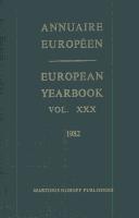 Cover of: European Handbook/Annuaire European, 1982 (Annuaire European/European Yearbook)