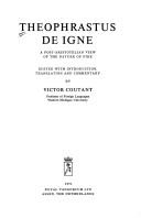 Cover of: De igne: a post-Aristotelian view of the nature of fire