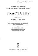 Cover of: Tractatus: Called afterwards Summule logicales. First critical ed. from the manuscripts (Philosophical texts and studies, 22)