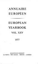 European Yearbook / Annuaire Europeen 1977 (European Yearbook) by Council of Europe.