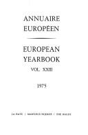 Cover of: European Yearbook / Annuaire Europeen 1975 (European Yearbook)