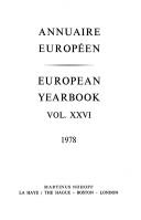 Cover of: European Yearbook / Annuaire Europeen 1978 (European Yearbook)