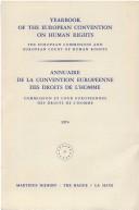 Cover of: Yearbook of the European Convention on Human Rights/annuaire De La Convention Europeenne Des Droits De L'homme1974 (Yearbook of the European Convention on Human Rights) by 