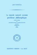 Cover of: Le monde naturel comme problème philosophique