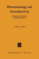 Cover of: Phenomenology and intersubjectivity: contemporary interpretations  of the interpersonal situation