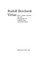 Cover of: Vivian by Rudolf Borchardt