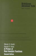 Cover of: A primer of real analytic functions by Steven G. Krantz