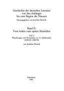 Cover of: Geschichte der deutschen Literatur von den Anfängen bis zum Beginn der Neuzeit
