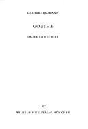 Cover of: Goethe: Dauer im Wechsel