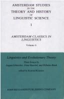 Cover of: Linguistics and Evolutionary Theory: Three Essays (Amsterdam Classics in Linguistics)
