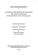 Cover of: A Glance at the History of Linguistics: With Particular Regard to the Historical Study of Phonology (Studies in the History of the Language Sciences)