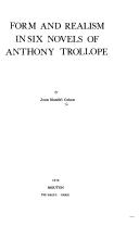 Cover of: Form and realism in six novels of Anthony Trollope by Joan Mandel Cohen