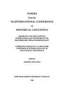 Cover of: Papers from the 5th International Conference Historical: Referate Von Der Funften Internationalen Konferenz Fur Historischen Sic Sprachwissenschaft (Amsterdam ... Current Issues in Linguistic Theory, V. 21)