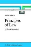 Cover of: Principles of law: a normative analysis