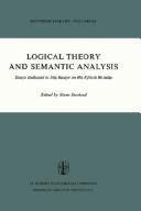 Logical theory and semantic analysis by Stig Kanger, Sören Stenlund, Ann-Mari Henschen-Dahlquist, L. Lindahl, L.Y Nordenfelt, Jan Odelstad