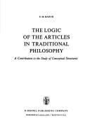 Cover of: The logic of the articles in traditional philosophy: a contribution to the study of conceptual structures