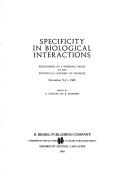 Cover of: Specificity in Biological Interactions (Pontificiae Academiae Scientiarum Scripta Varia, 55)