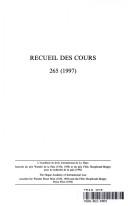 Cover of: Recueil des Cours, 1997 (Recueil Des Cours) by Academie de Droit International de la Haye