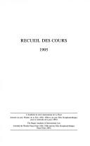 Cover of: Recueil des Cours:Collected Courses of the Hague Academy of International Law (Recueil Des Cours, Collected Courses) | Academie de Droit International de la Haye