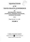 Cover of: Transactions of the Tenth Prague Conference 1986 by J.A. Vísek