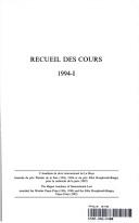 Cover of: Recueil des Cours:Collected Courses of the Hague Academy of International Law (Recueil Des Cours, Collected Courses) by Academie de Droit International de la Haye