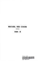 Cover of: Recueil Des Cours, Collected Courses 1939 (Recueil Des Cours, Collected Courses)