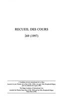 Cover of: Recueil des Cours, 1997 (Recueil Des Cours) by Academie de Droit International de la Haye
