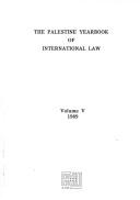 Cover of: The Palestine Yearbook of International Law 1989