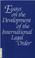 Cover of: Essays on the Development of the International Legal Order, in Memory of Haro F. Van Panhuys