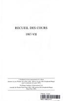 Cover of: Recueil des Cours:Collected Courses of the Hague Academy of International Law (Recueil Des Cours) by Academie de Droit International de la Haye