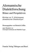 Cover of: Alemannische Dialektforschung: Bilanz und Perspektiven  by 