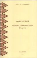 Introduction à la littérature berbère by Abdallah Bounfour
