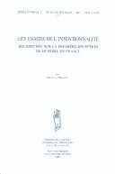 Cover of: Les Usages De L'intentionnalite: Recherches Sur La Premiere Reception De Husserl En France (Bibliotheque Philosophique De Louvain)