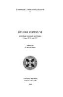 Cover of: Itudes Coptes VI Huitihme Journie D'Itudes. Colmar 29-31 Mai 1997 (Cahiers de la Bibliotheque Copte)