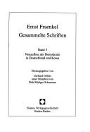 Cover of: Gesammelte Schriften, Bd.3, Neuaufbau der Demokratie in Deutschland und Korea