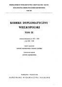 Cover of: Kodeks dyplomatyczny Wielkopolski (Wydawnictwa zrodlowe Komisji Historycznej)