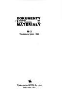 Cover of: Dokumenty i materiały Archiwum Polski Podziemnej 1939-1956