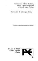 Cover of: Diccionario de La Mitologia Clasica 1 (Seccion Humanidades) by Constantino Falcon Martinez