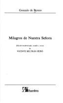 Cover of: Milagros de Nuestra Señora by Berceo, Gonzalo de