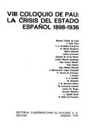 Cover of: La crisis del Estado espanol, 1898-1936 (Coleccion ITS)