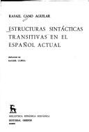 Cover of: Estructuras Sintacticas Transitivas En El Espaol