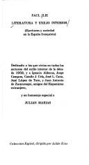 Cover of: Literatura Y Exilio Interior (Coleccion Espiral) | Paul Llie