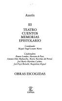 Cover of: Teatro ; Cuentos ; Memorias ; Epistolario