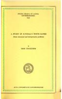 Cover of: A Study of Juvenal's Tenth Satire: Some Structural and Interpretative Problems (Studia Graeca Et Latina Gothoburgensia)