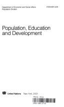 Cover of: Population, education and development