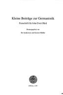 Cover of: Kleine Beiträge zur Germanistik by herausgegeben von Bo Andersson und Gernot Müller.