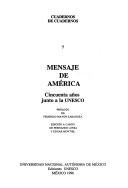 Cover of: Mensaje de America by 