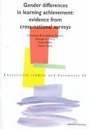Cover of: Gender Differences in Learning Achievement: Evidence from Cross-National Surveys (Educational Studies and Documents New Series)