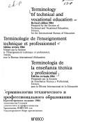 Cover of: Terminology of technical and vocational education